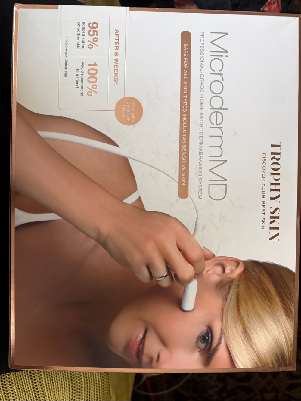 Trophy Skin MicrodermMD Microdermabrasion Device - White & Rose Gold